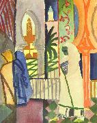 August Macke In the Temple Hall painting